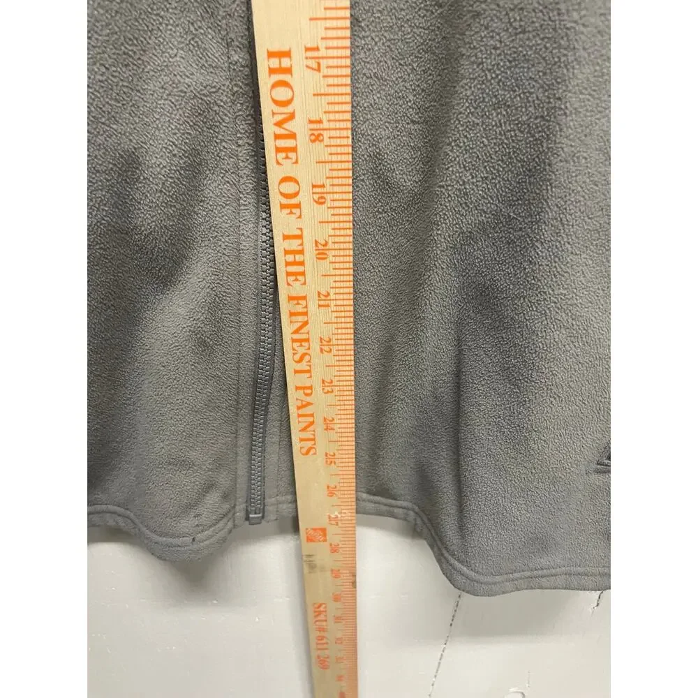 North Face Men's Zip Up Fleece Jacket Size Large Gray - Has Stain and Iron Mark